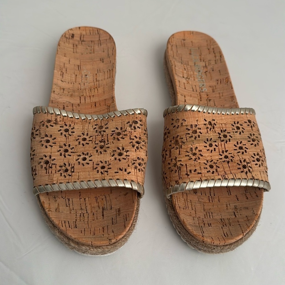 Jack Rogers Ro Cork Slide floral laser cut out espadrille sandals